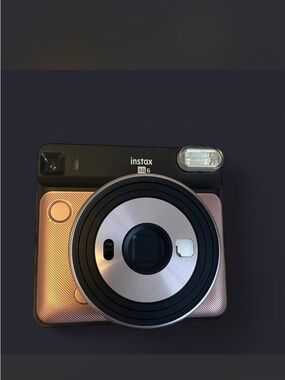 Instax SQ6 Instant Camera in Rose Gold and Black with Silver Lens